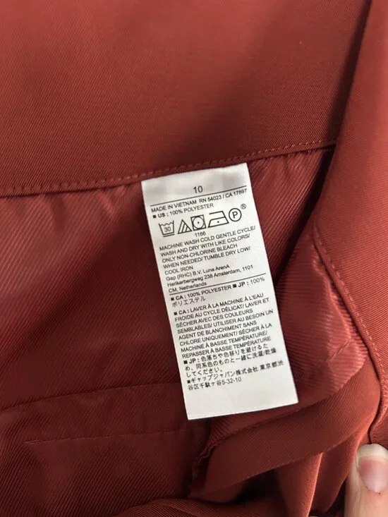 Banana Republic Factory Pleated Wide Leg Pants Women's Size 10 Caramel NWT - Picture 4 of 9